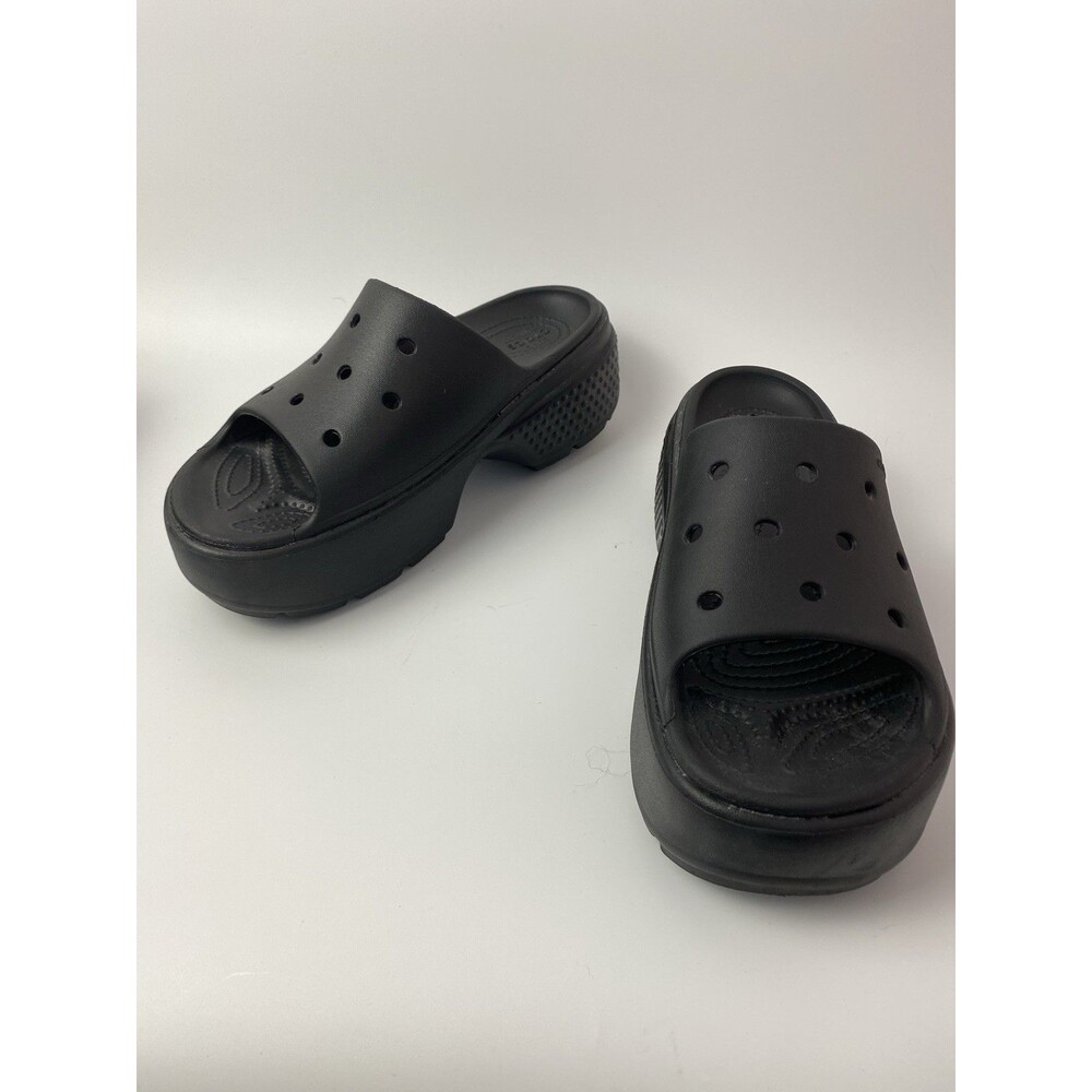 Crocs Adult Black Platform Slides Women’s Sz 9